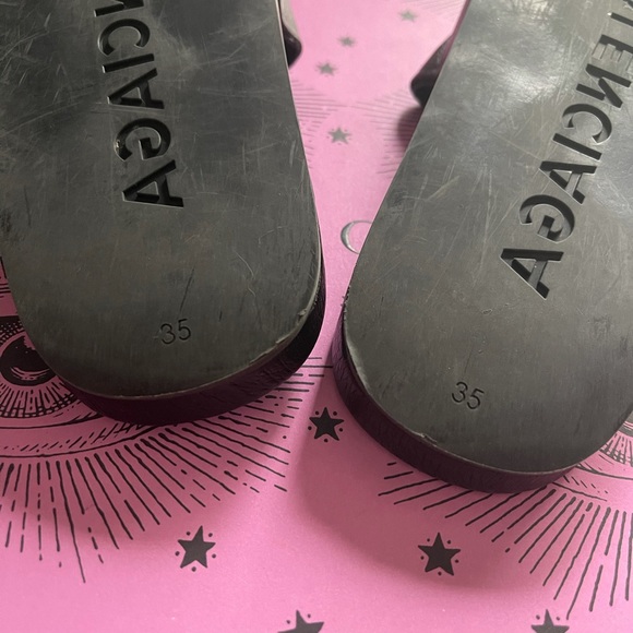 100% AUTH BALENCIAGA LOGO LEATHER SANDALS 35 5 - Picture 13 of 13